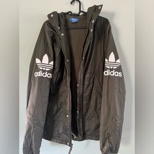 Adidas Men's Green Jacket with White Logo